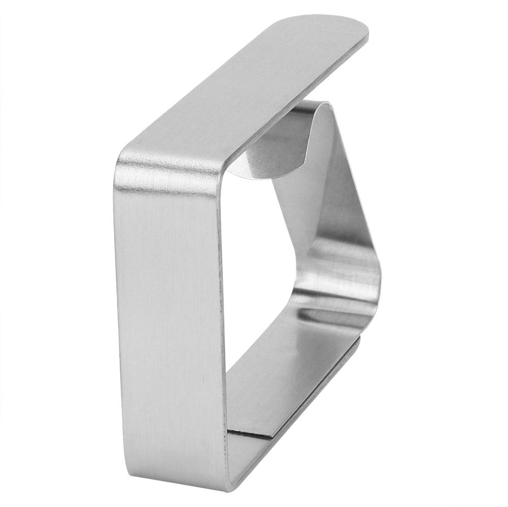 4 st Hushåll Rostfritt Stål Bordsduk Halkfria Klämmor Bordsduksklämma