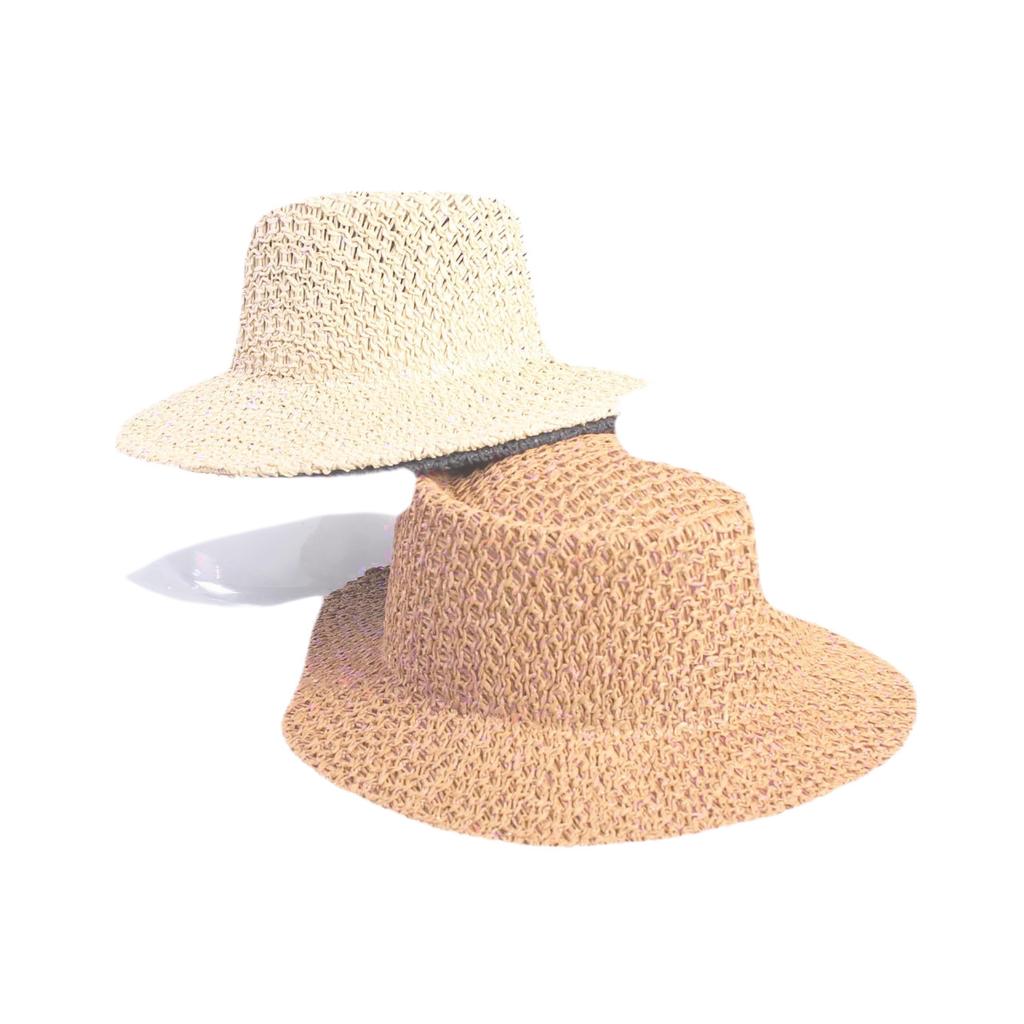 Popular fashion hollow woven concave-convex top straw hat men's and women's fashion summer sunscreen sunshade straw hat