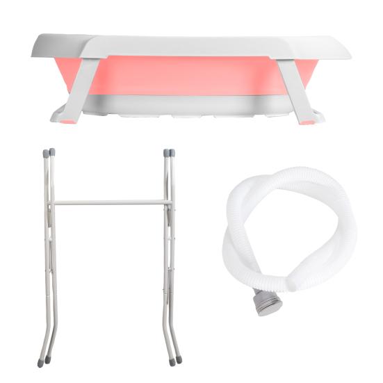 2-in-1 Foldable Dog Bathtub with Stand, Portable Pet Washing Station for Small Medium Dogs