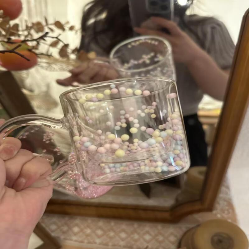 Shaki Cute Girl Flowing Heart Quicksand Glass Tumbler
