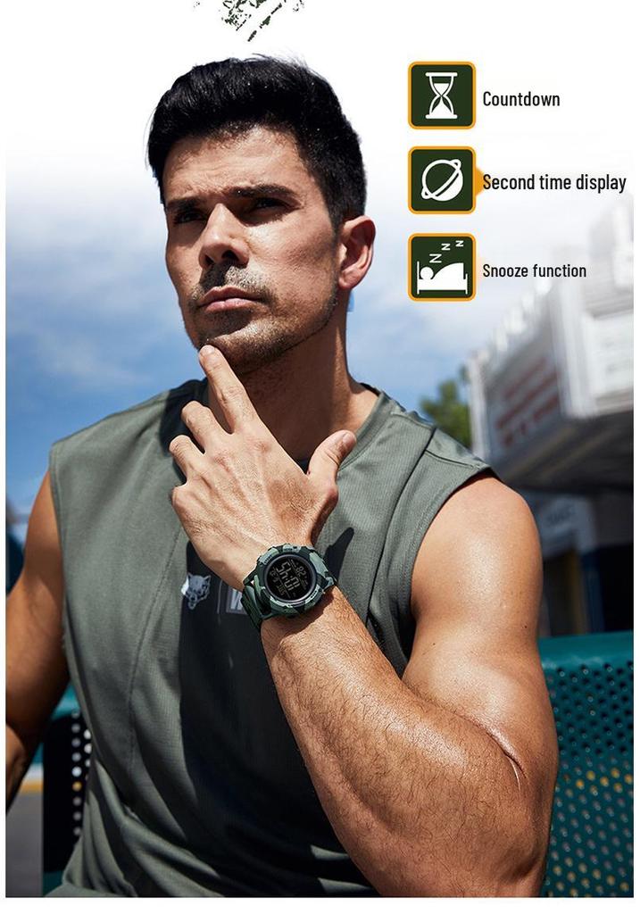 Sanda Youth Camouflage Luminous Multifunctional Waterproof Sports Watch