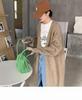YUNSHU Korean Style Loose Knit Cardigan - Women's Medium To Long Lazy Fit Sweater for Spring and Autumn