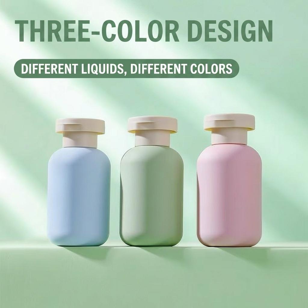 100ml Travel Size Shampoo And Shower Gel Bottles Portable Refillable Set With Flocking Surface For Toiletries