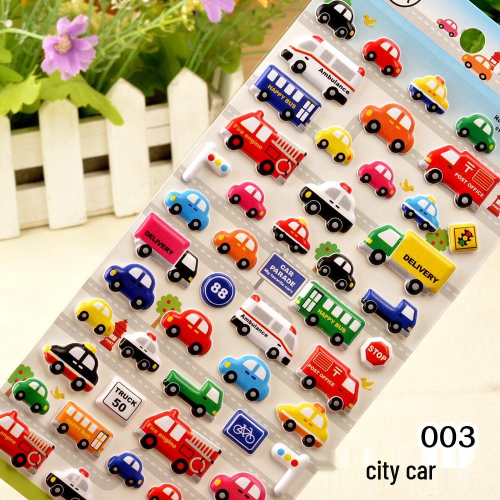 3D Dinosaur, Animal & Car Stickers for Kids - Reward & Decoration