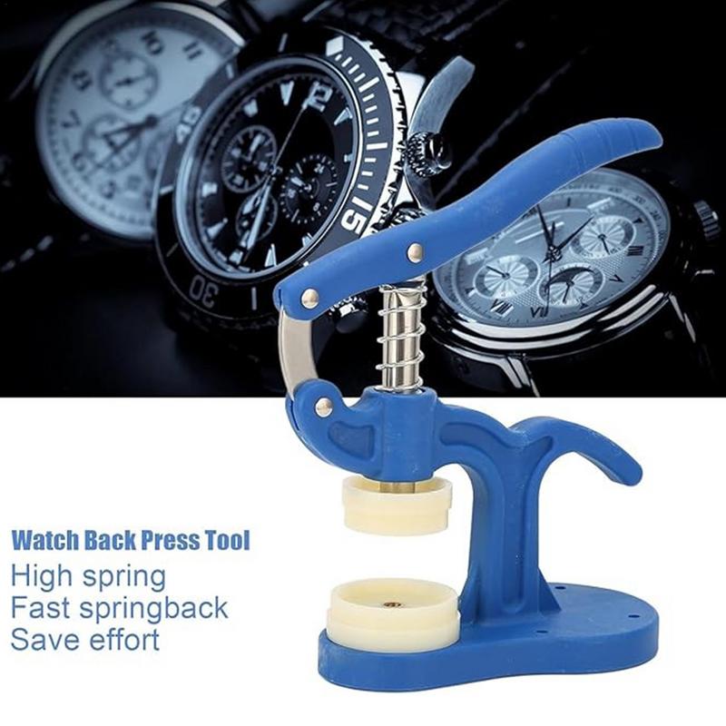 Watch Pressing Tool Professional Back Case Press Set Watch Press Tool Repair Kit with 12Peices Fitting Dies Anti-Slip Metal