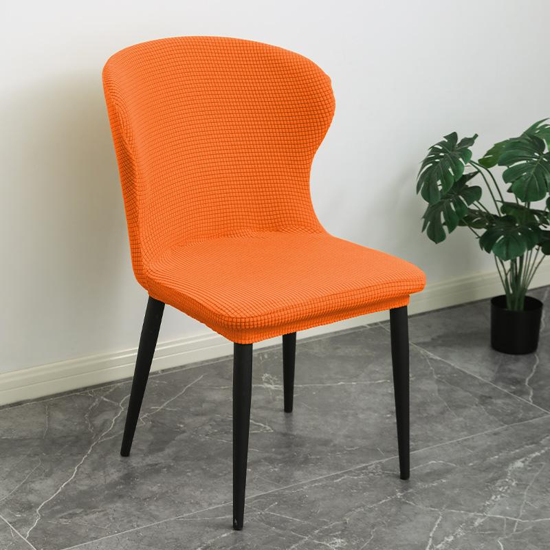 Curved Backrest Style Thickened Velvet Chair Cover Curved Dining Chair Cover Anti-fouling and Dustproof Stool Cover Universal for All Seasons