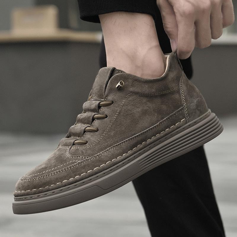 Men's shoes 2025 summer new men's platform light luxury waterproof lace-up free board shoes fashion trend platform casual shoes