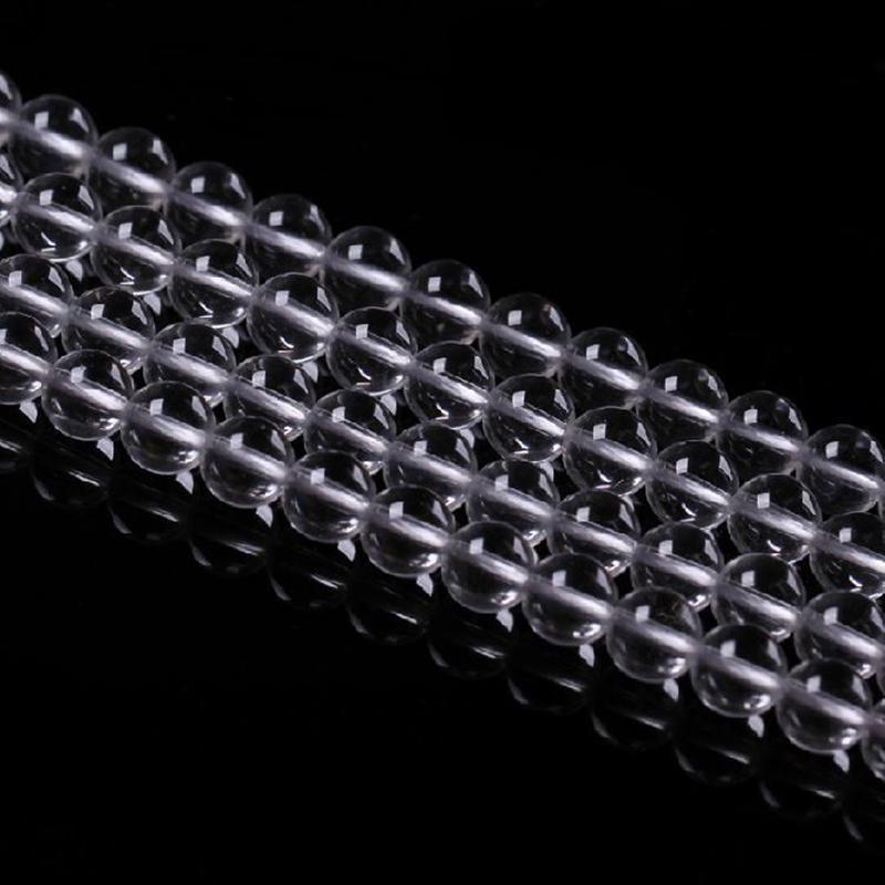 Bílý křišťálový kámen Distanční volné korálky Přírodní 4 6 8 10 12 mm Výroba šperků DIY Pro náhrdelník náramek Nový kulatý