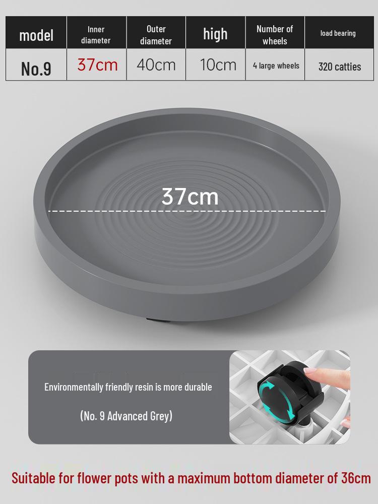 Mobile Flower Pot Tray with Universal Wheels – Green Plastic Plant Base