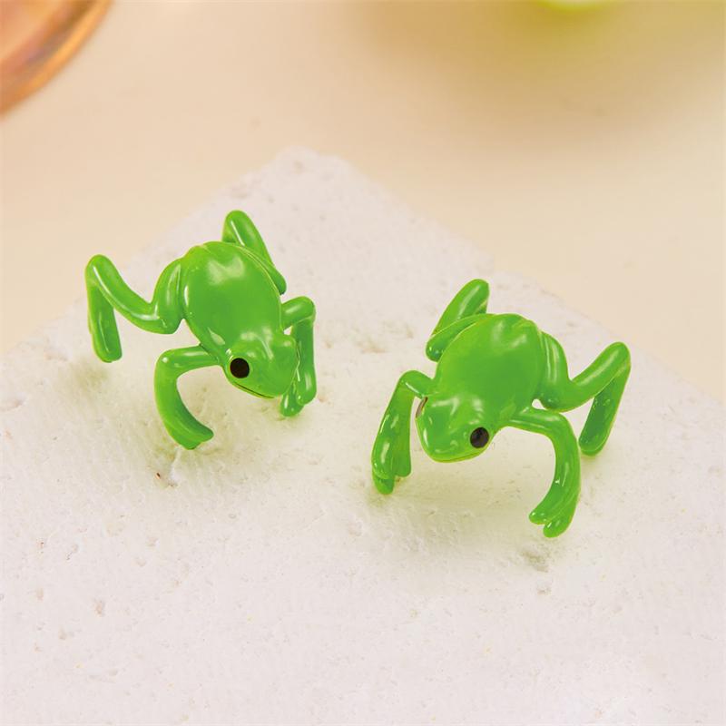 Funny Green Frog Stud Earrings For Women Cute Animal Frog Ear Clip Piercing Studs Y2k Aesthetics Jewelry Gifts