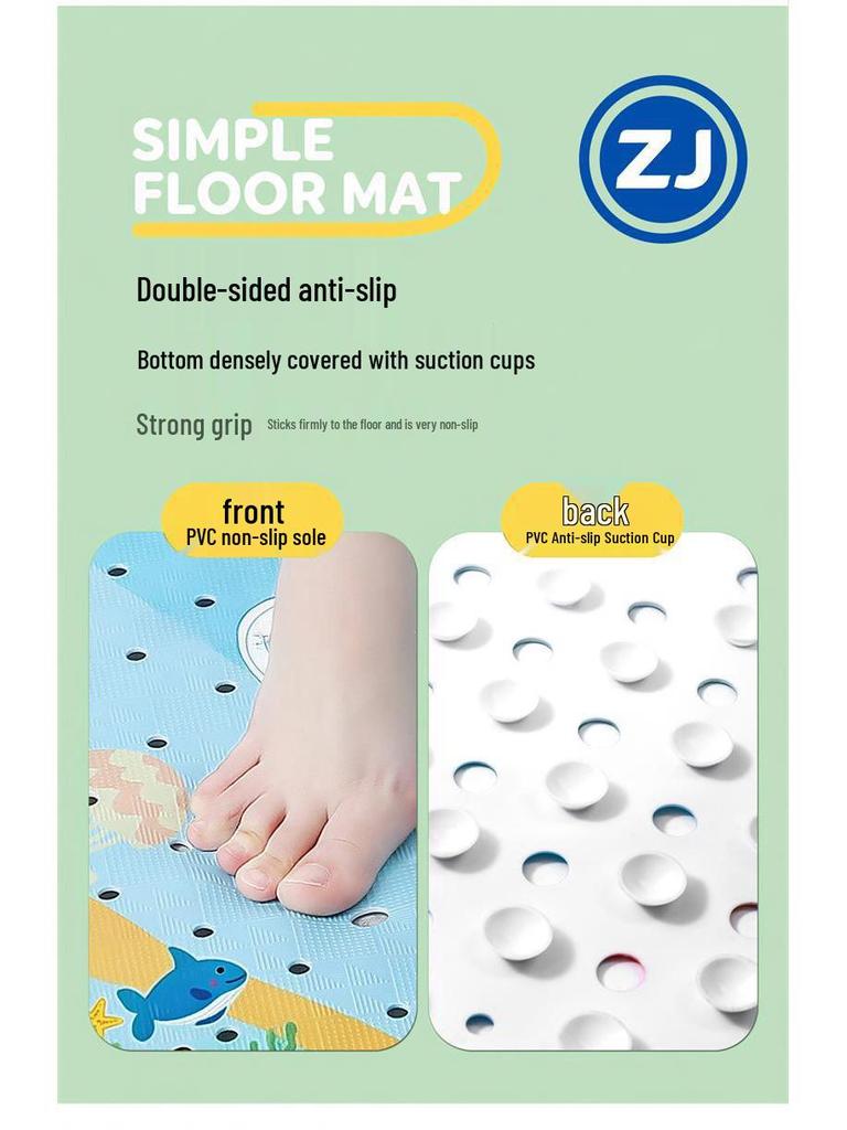 Gyermek Csúszásmentes Rajzfilm Fürdőszobai Szőnyeg - Mosható Ovális Biztonsági Zuhanyzótálca Padló Szőnyeg