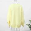 VAYLA Yellow Knitted Letter Sweater Women Elegant Round Neck Long Sleeve Short Pullover Casual Lady New Street Sweaters