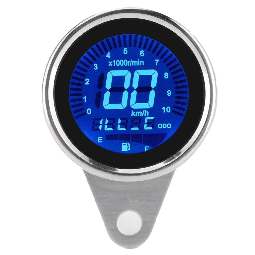 Motorcycle MultiFunctional Meter Tachometer Odometer Fuel Gauge Speedmeter 12V  (Black )