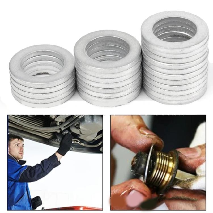 20Pcs Car Engine Bottom Oil Drain Plug Seal Washers Replacement Aluminum 14MM Seal Gaskets Auto Accessories