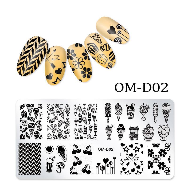 Nail Art Transfer Steel Plate, Rectangular Printing Oil Transfer Printing Steel Plate Blue Film Painted Board Omd Series