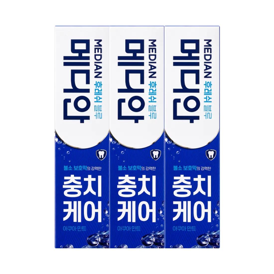 Median Fresh Toothpaste Blue Cool Mint Tartar Control 120g x 3 Pack