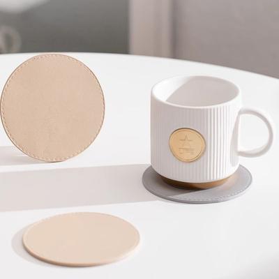 PU Leather Square/round/hexagon Coaster Heat Resistant Waterproof Cup Mat Non-slip Nordic Style Insulation Mat Living Room