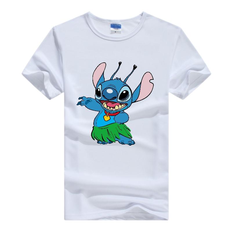 Casual Disney Cartoon Woman T-shirts Lilo Stitch Gothic Blouses Y2K Streetwear Tops Stich Grunge Men Clothing Summer Hippie Tees