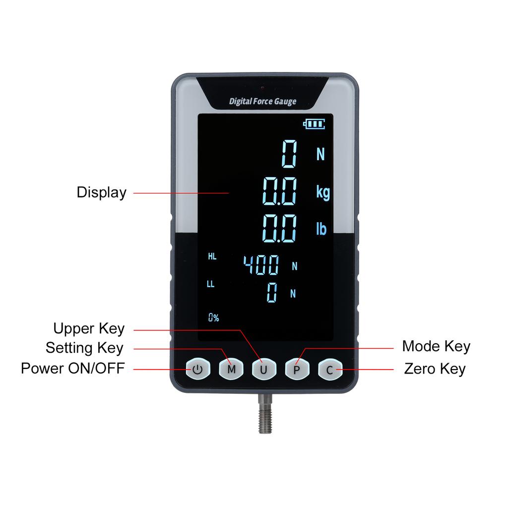 Digital Force Gauge 50N.m Push Pull Gauge Portable Force Meter Dynamometer with 3 Units N LB Kg Auto Backlit LCD Auto