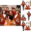 Christmas Cosplay Reindeer Cape With Face Sticker And Headband For Holiday Parties