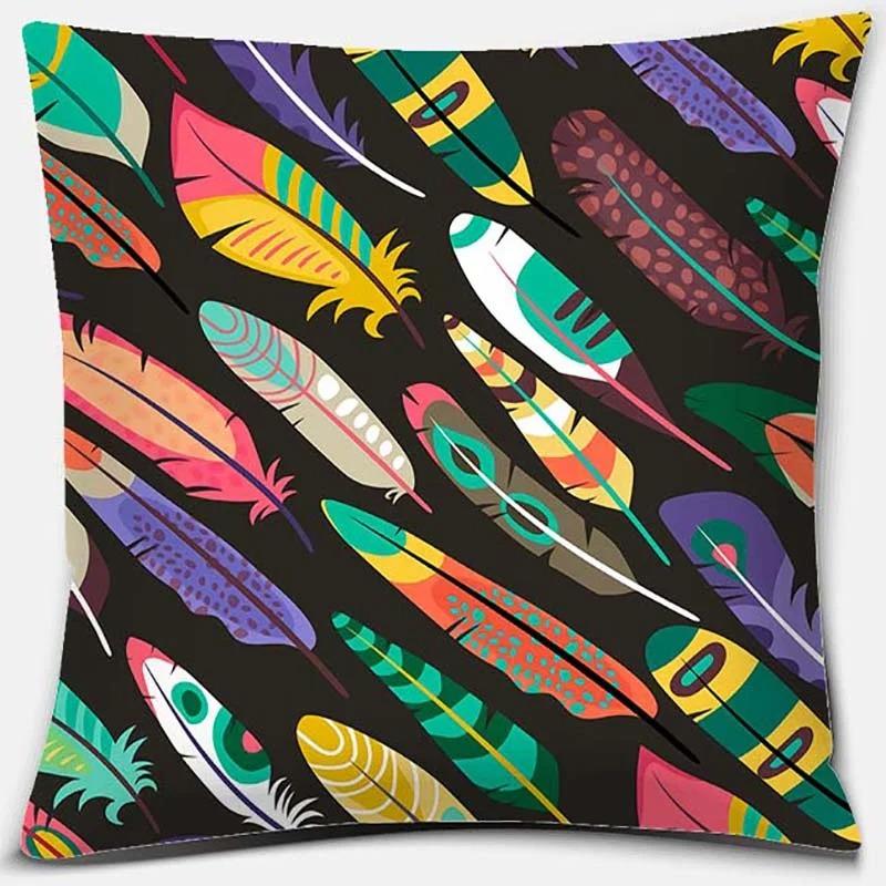 Peacock Feather Pattern Pillowcase Interior Decoration Office Living Room Home Pillowcase