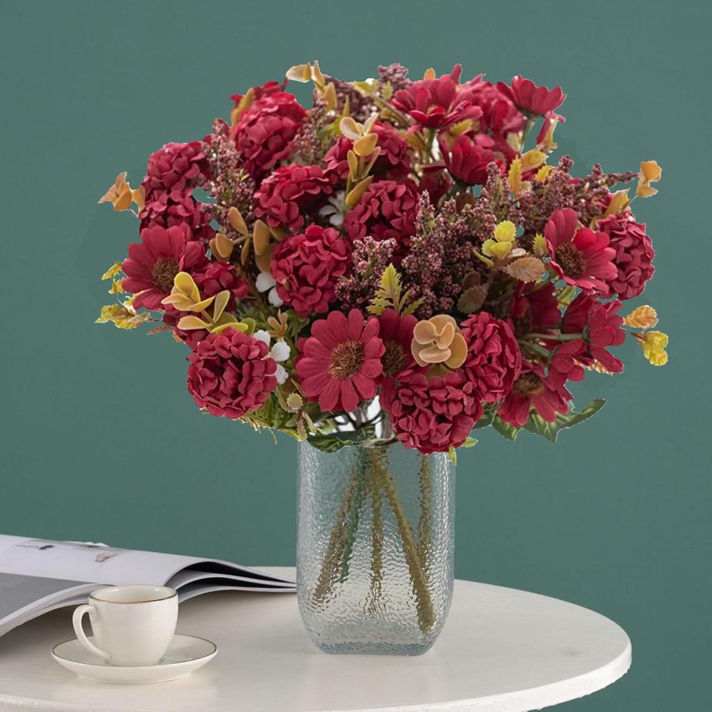 2/4pcs Artificial Flowers Silk Chrysanthemum Bridal Bouquets Wedding Outdoor Yard Garden Home Room Table Decor Gift Accessories