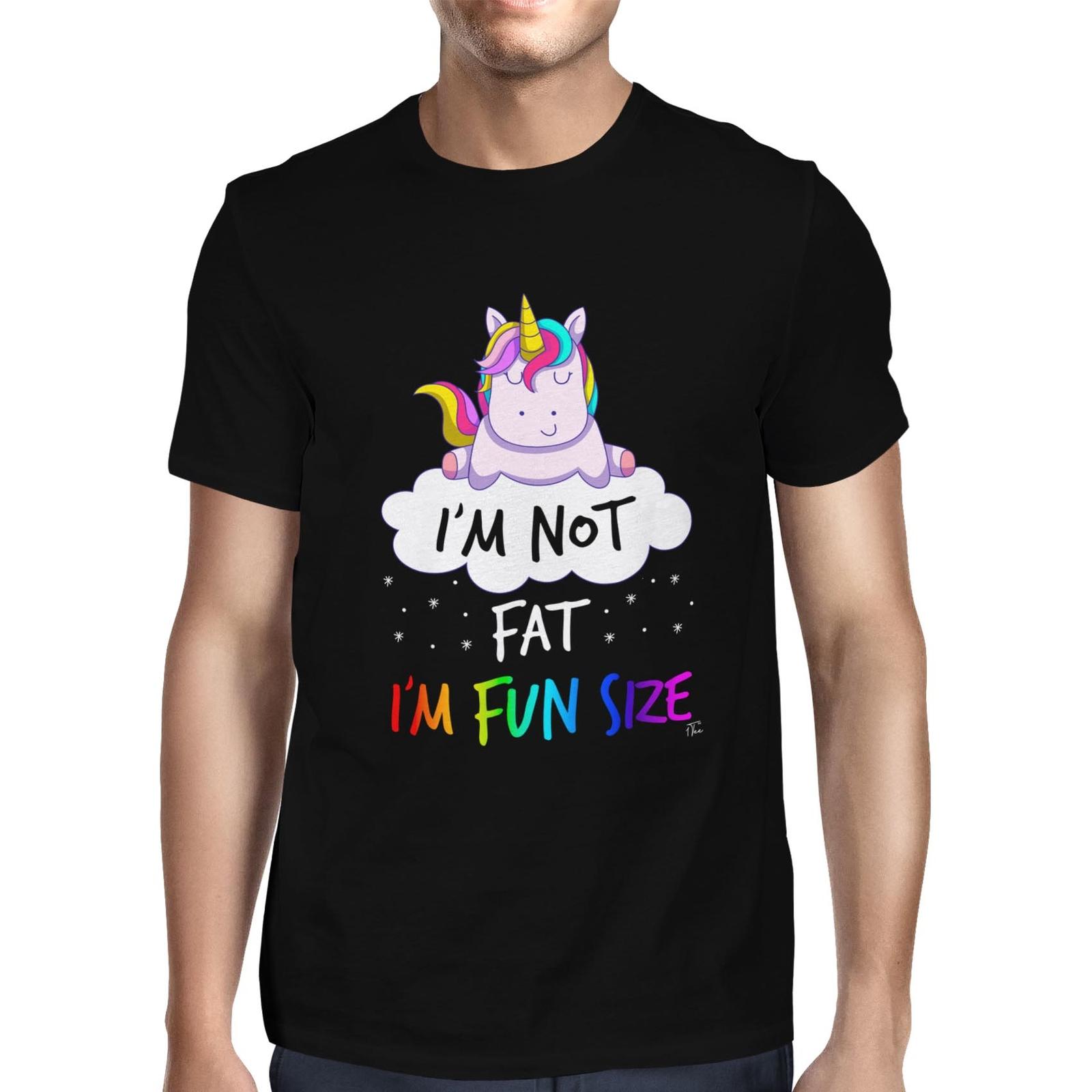 1Tee Mens I m Not Fat, I m Funsize Unicorn T-Shirt S