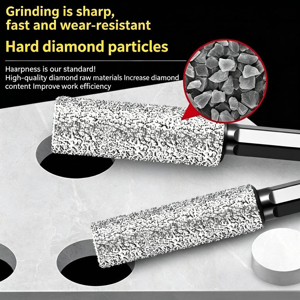 4/7Pcs 2-in-1 Shank Brazing Hole Opener Anti-wear Diamond Drill Bit Set Vitrified Tile Holes Openers for Drilling and Grinding