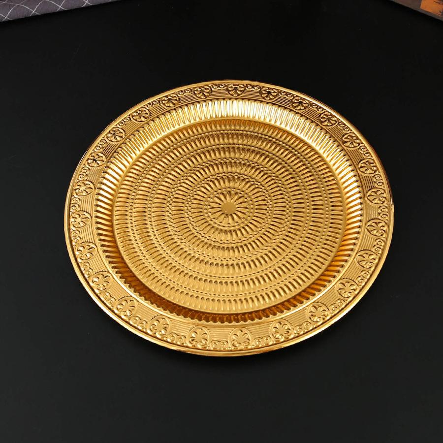 Europäischer runder Tablett-Fruchtteller kreativer Snackteller europäischer Teller Gastrestaurant Haushalt Metallhandwerk Ornamente