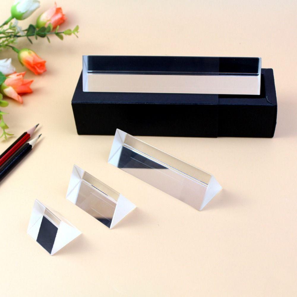Portable Crystal Glass Triangular Prism Clear Triangular Rainbow Prisma Optical Refraction Prisma Photographic