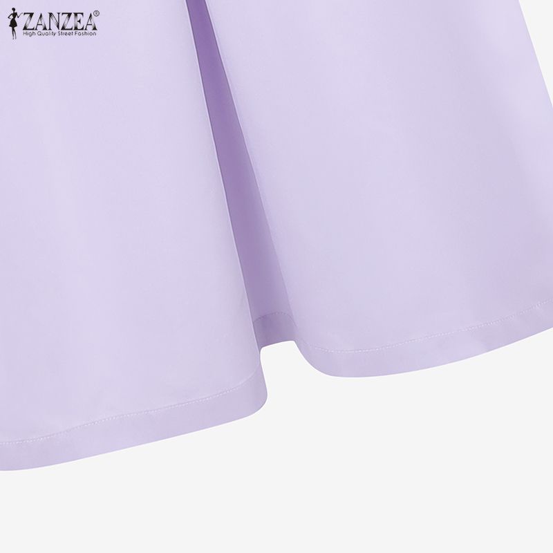 ZANZEA Women Short Sleeve Blouse and Skirts Casual Two Piece Suit Sets