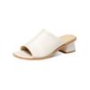 Shoes for Women 2024 Black Job Woman Slippers with Heel Slides Open Toe Sandals Leather Summer B Shoe on Offer Casual Non Slip W