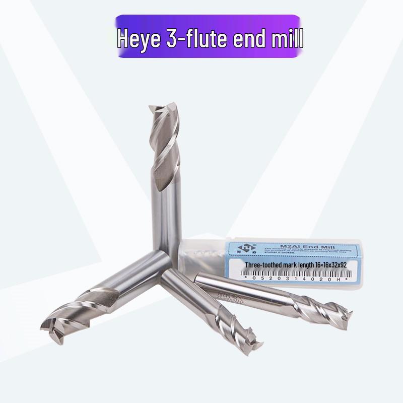He Ye Bai Gang 3-Flute Super Hard End Mill, Straight Shank, 2-11mm, White Steel.