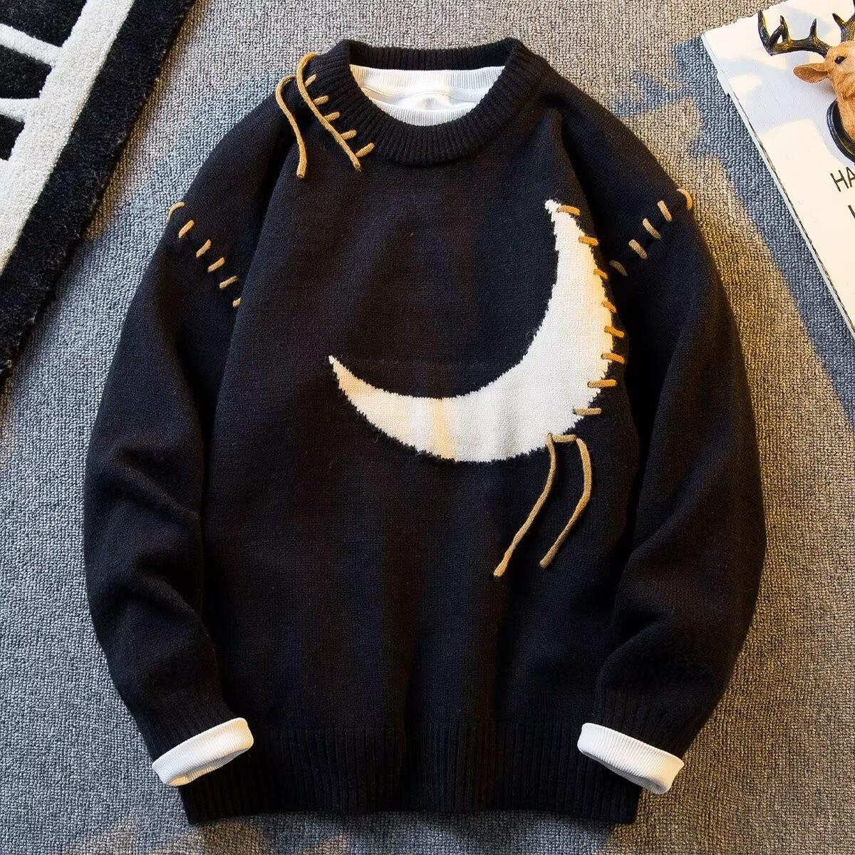 

Men s Thick Knit Sweater - Autumn/Winter, Loose Fit, Teen Style XL чорний