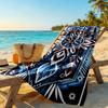 Ethnic Tribal Patterns Customize Text Beach Towel Super Soft Microfiber Quickdry Fabric Perfect for Traveling Yoga Camping and Swimming