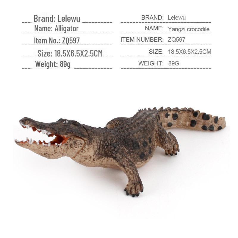 7-Piece Jungle Animal Set: Moose, Bison, Black Bear, Yangtze Alligator – Handcrafted Solid Figurines