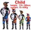 Conjunto motocross infantil Camisa e calça de moto roupa infantil menino grande menina Conjunto de equipamento mx juvenil Macacão de corrida