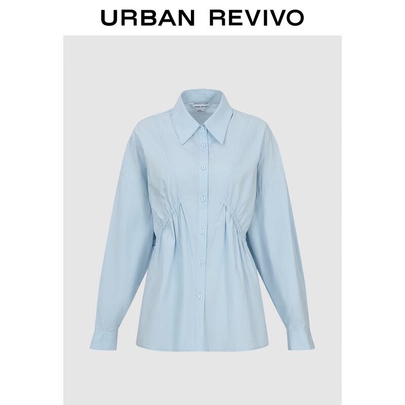 UR Women s Designed Pleated Loose Long-Sleeve Shirt L