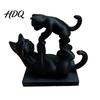 Cat Shape Figurine 3D Printed Black Figurine Modern Kitten Statue Animal Ornament