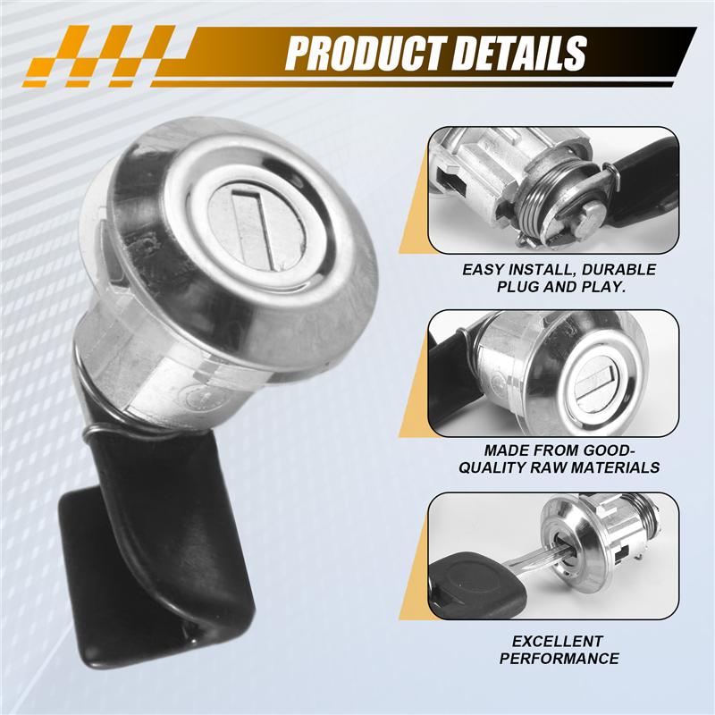 A03E-Fuel Door Lock Cylinder & Key Parts Silver For Toyota Land Cruiser FJ60 FJ62 1980-1990