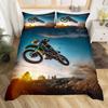 Dirt Bike Dynetrekk Twin Motocross Rider Dynetrekk Extreme Sports Sengesett Kult Motorsykkel Sengesett for Gutter Voksne