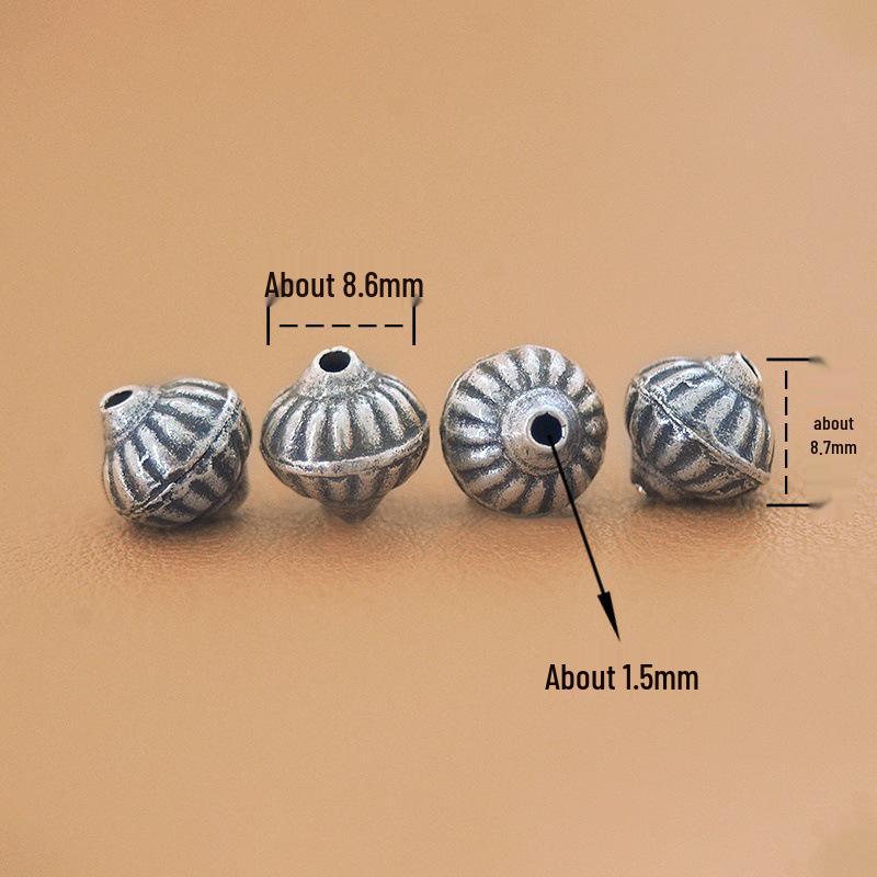 Chiang Mai Handmade Pure Silver Flying Saucer Spacer Beads - Ancient Charm Ornaments