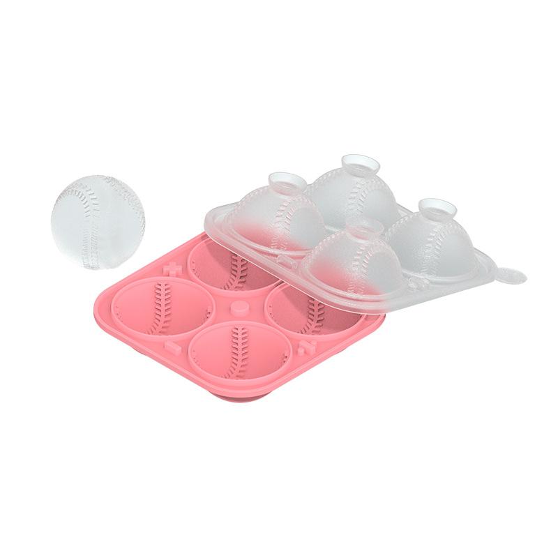Bac à Glaçons en Silicone pour Glaçons Boules Glaçons Cubes Whiskey Moule Bac Maison Forme Balle de Baseball Moule