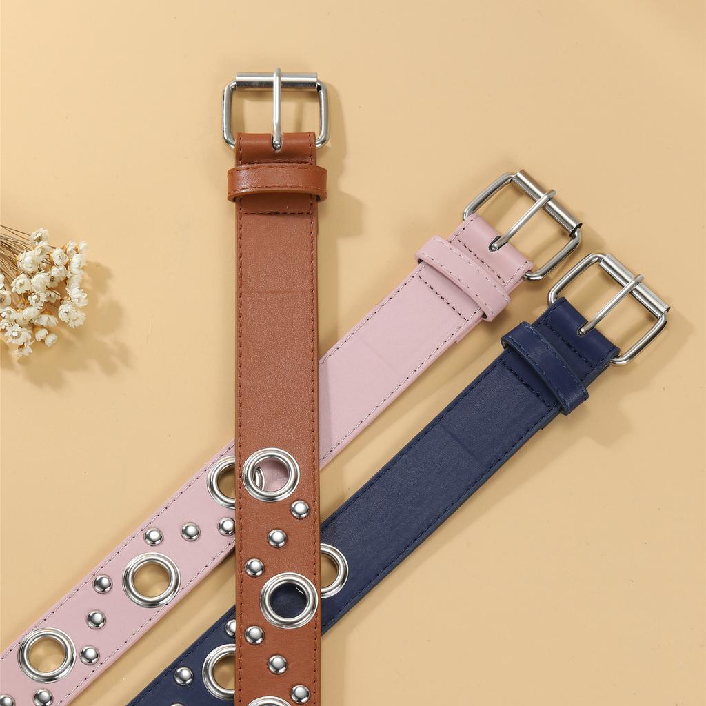 Air Eye Rivet Belt Personality Women'S Belt Hollow Punk Wind Pin Buckle Belt Women