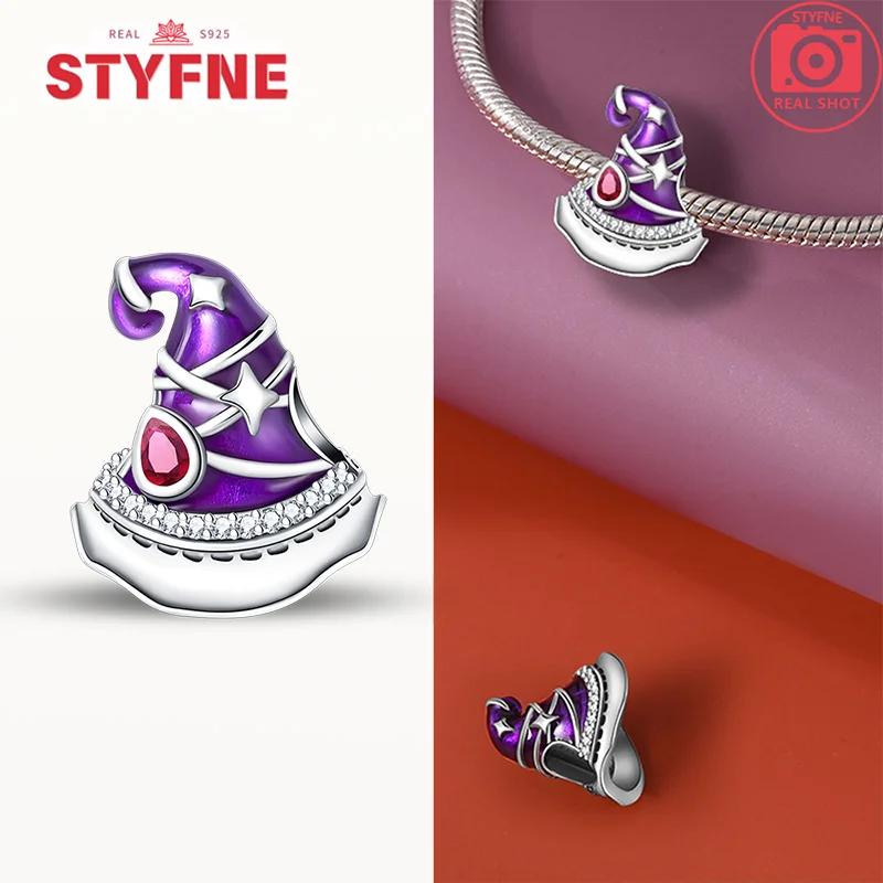 Copperpurple Flying Witch Hat & Magic Book Charms Beads Fits Original Bracelet Diy Halloween Charm For Women Gifts