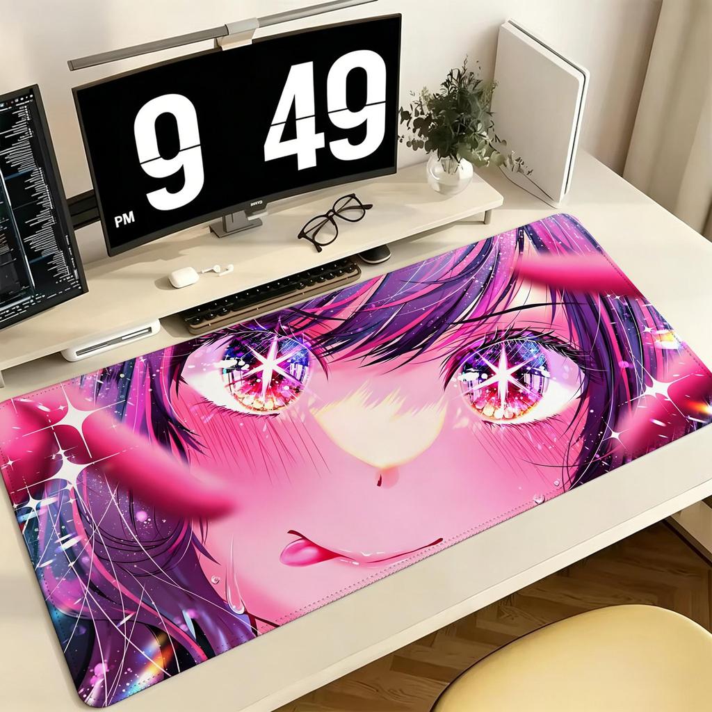 Anime Oshi No Ko Pro ESports Xxl Gaming Mousepad Extra Large NonSlip Stitched Edge Keyboard Laptop Desk Mat For Pc Gamer