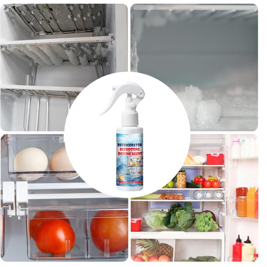 120ml Freezer Frost Remover Fridge Freezer Defrosting Spray Ice Removal Spray Quickly Removes Ice Buildup Spray with Shovel