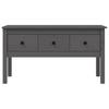 Vidaxl Stolik Kawowy, Szary, 102X49X55 Cm, Lite Drewno Sosnowe