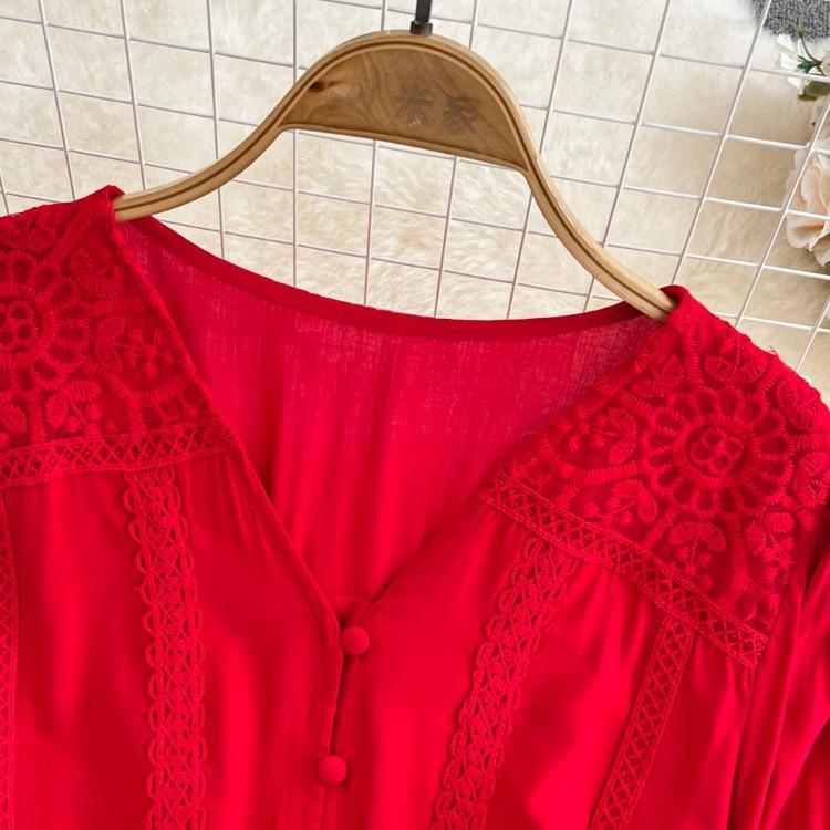 Elegant Green Bohemian V Neck Lantern Sleeve A Line Vestido Holiday Party Dress Sweet Chic Casual Women Fashion Solid
