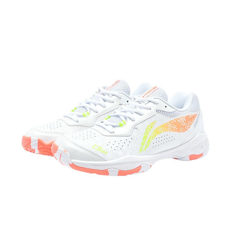 Li Ning Rocket Cloud Series Fashion Comfortable Versatile Durable Breathable Lightweight Low-Top Badminton Shoes Unisex Sneaker White Orange AYTS061-7